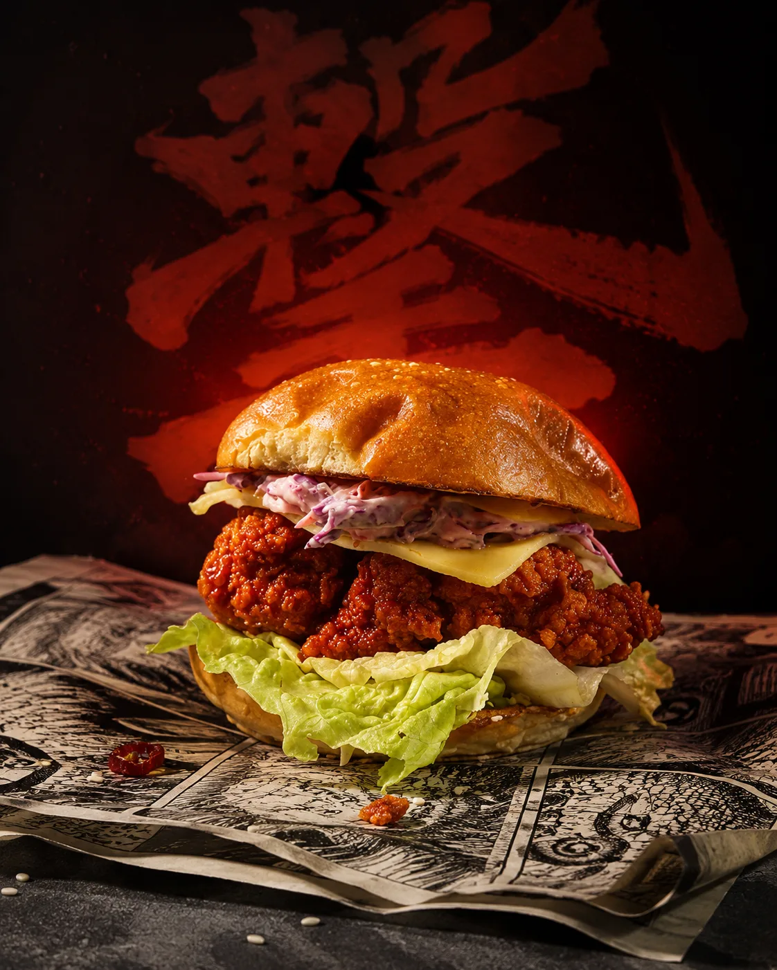 Nashville hot chicken, nashville chicken & burgers food photography by Pleny