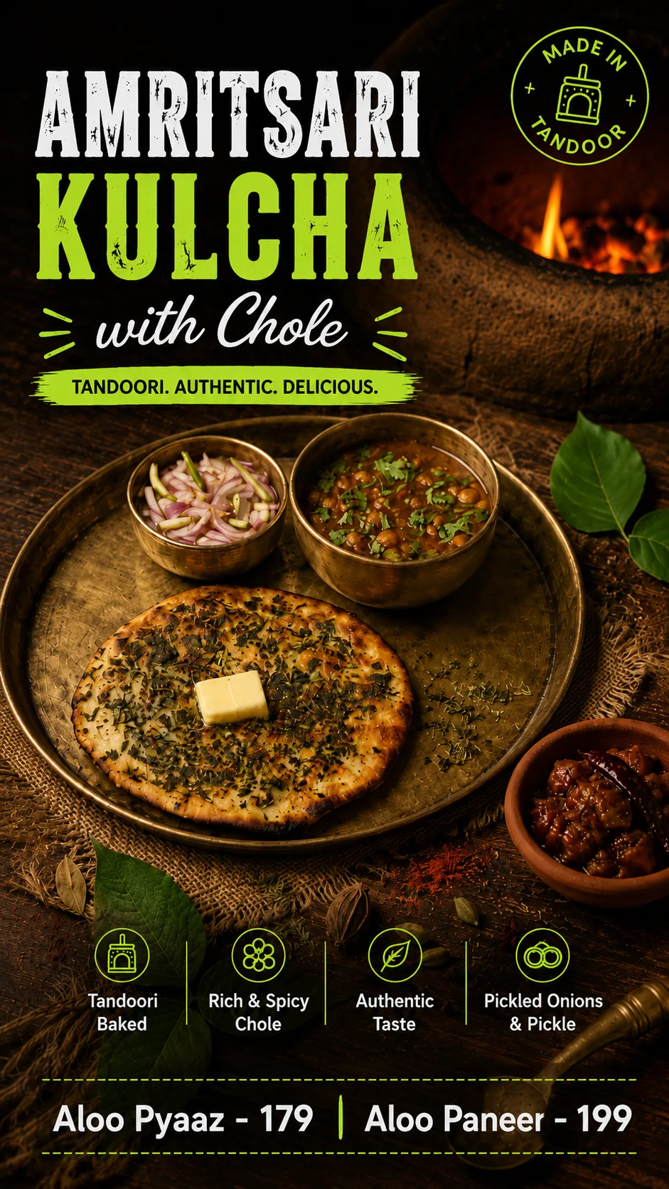 Chole kulcha, north indian & kebabs food photography by Pleny
