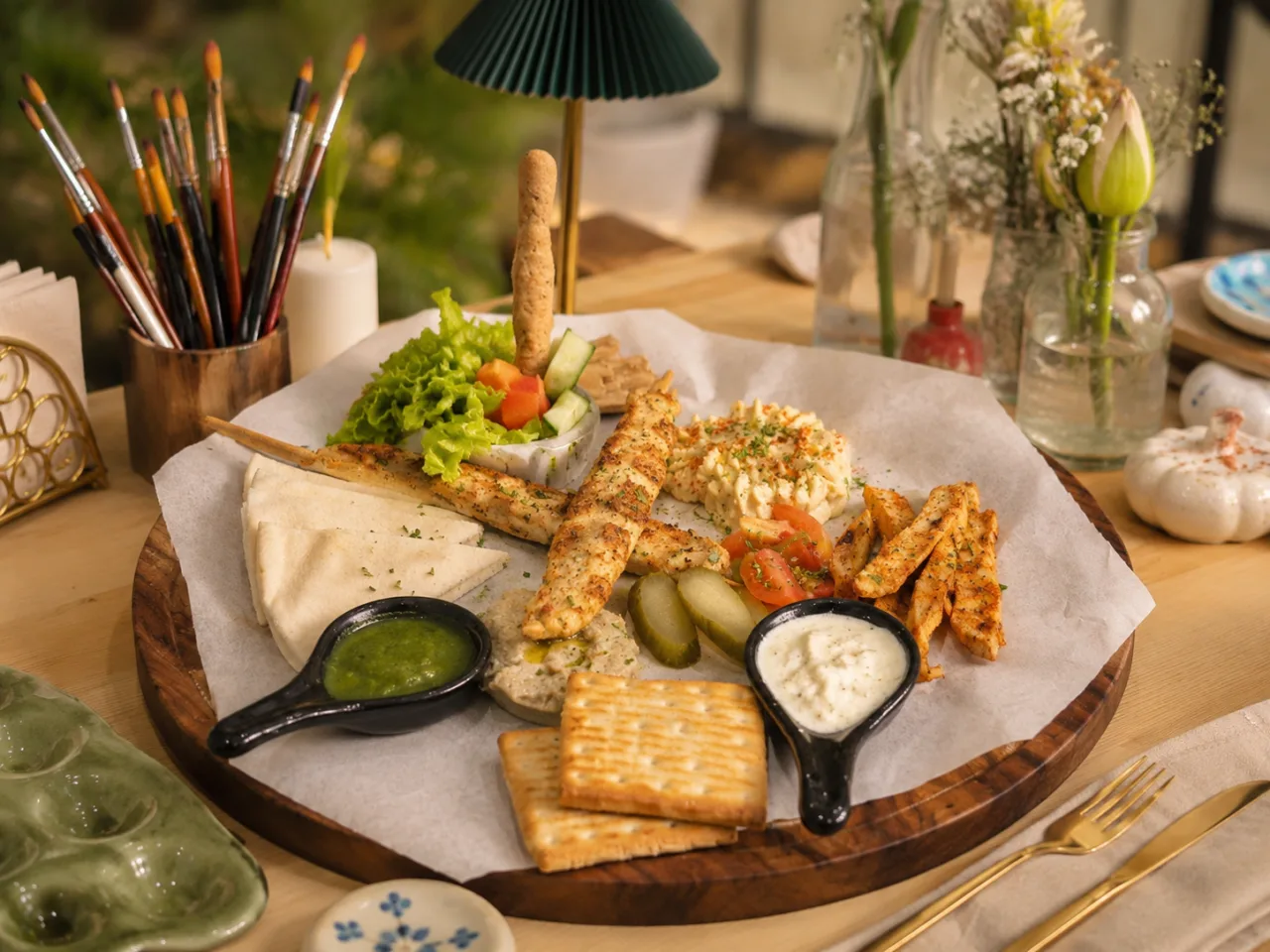Mediterranean kebab platter After