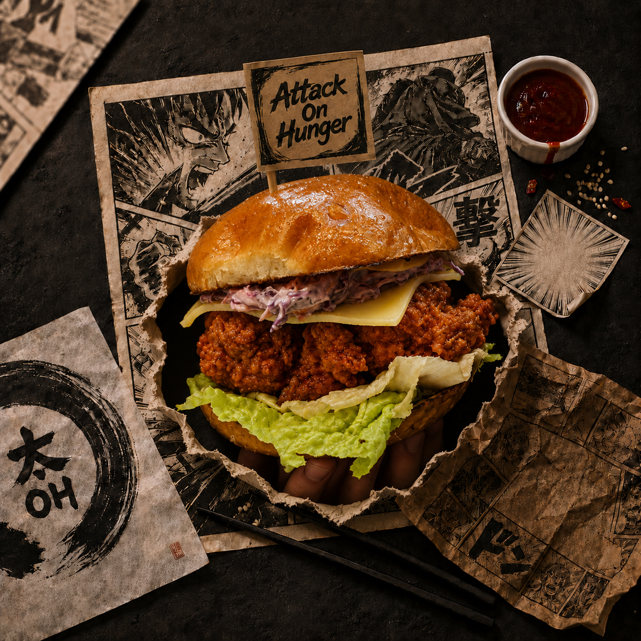 Korean fried chicken — AOH — restyled by Photosfix