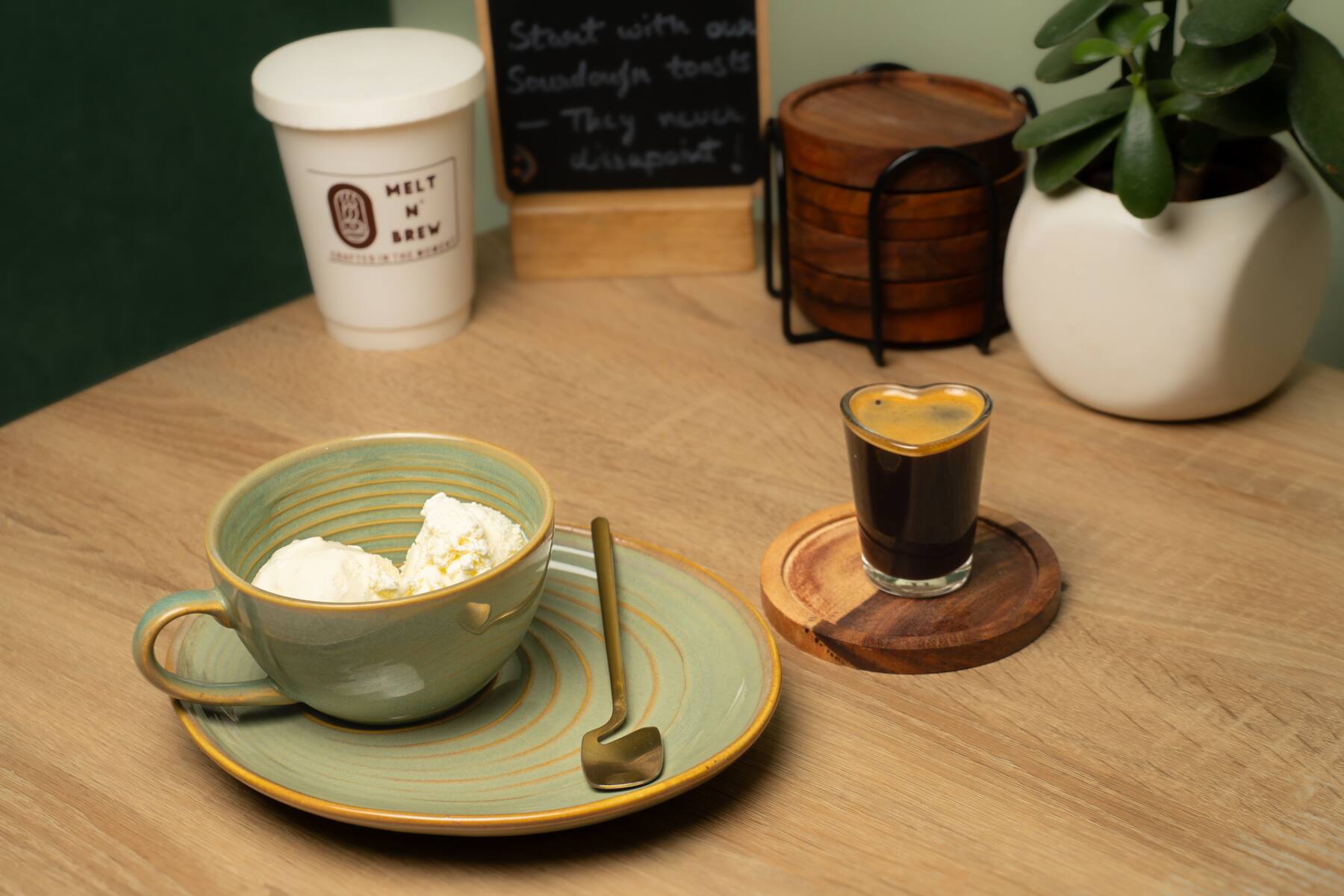Refined specialty coffee bar — dish photographed in this style