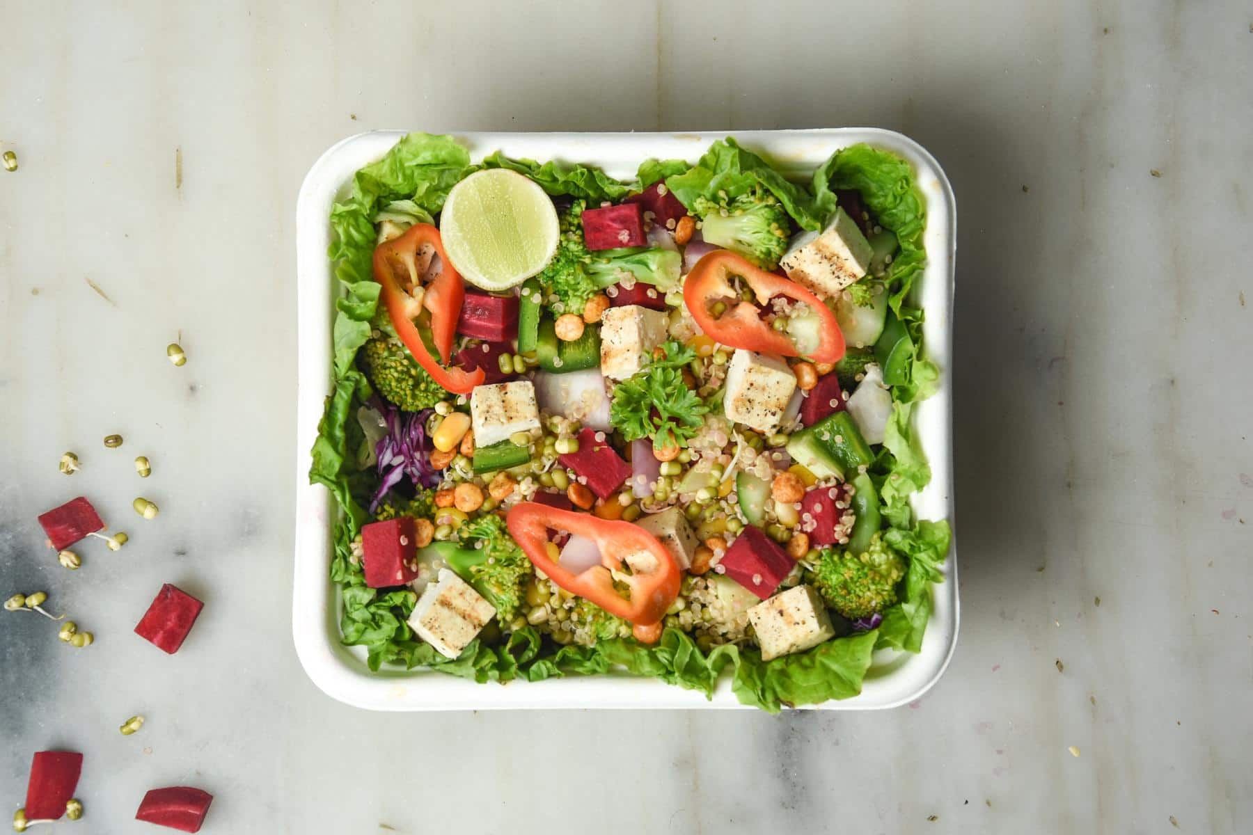 Modern clean-eating restaurant — supporting dish in this style